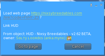 URL popup